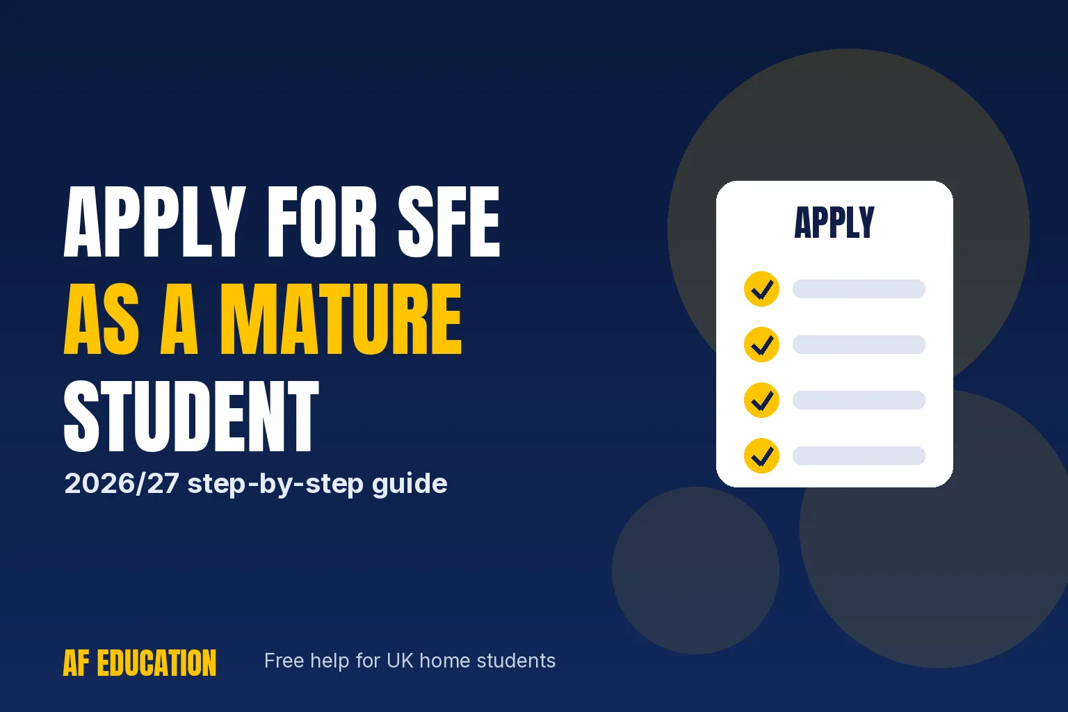 Apply for SFE as a Mature Student 2026/27